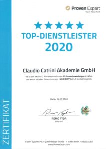 Claudio Catrini - Experte für Verkauf & Marketing - Proven Expert Top Dienstleister Auszeichnung 2020