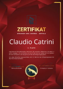 Claudio_Catrini_Experte_für_Verkauf_Marketing_Zertifikat_RED_FOX_AWARD_2_Platz